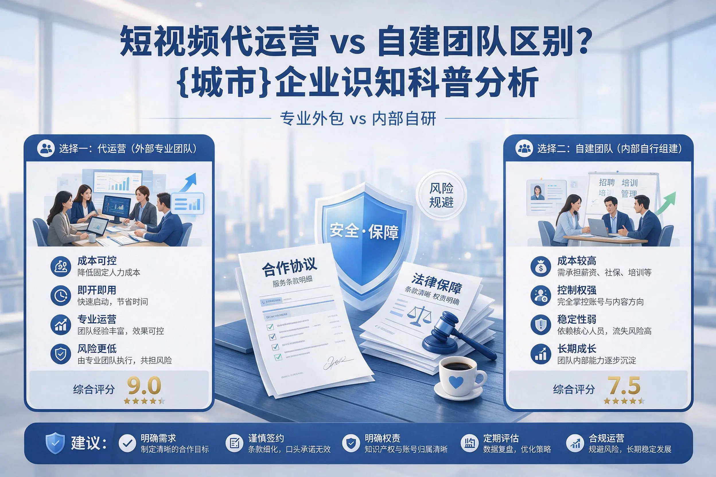 短视频代运营与自建团队区别?枣庄企业认知科普分析