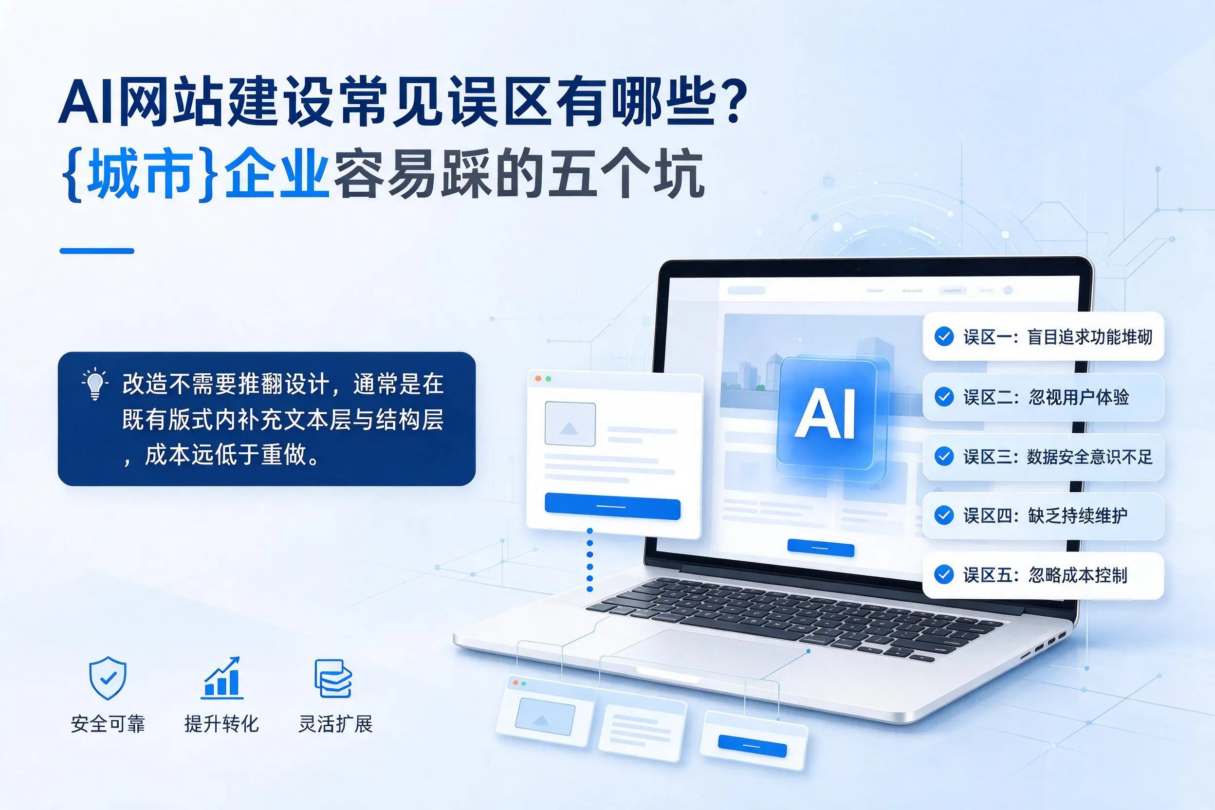 AI网站建设常见误区有哪些?枣庄企业容易踩的五个坑