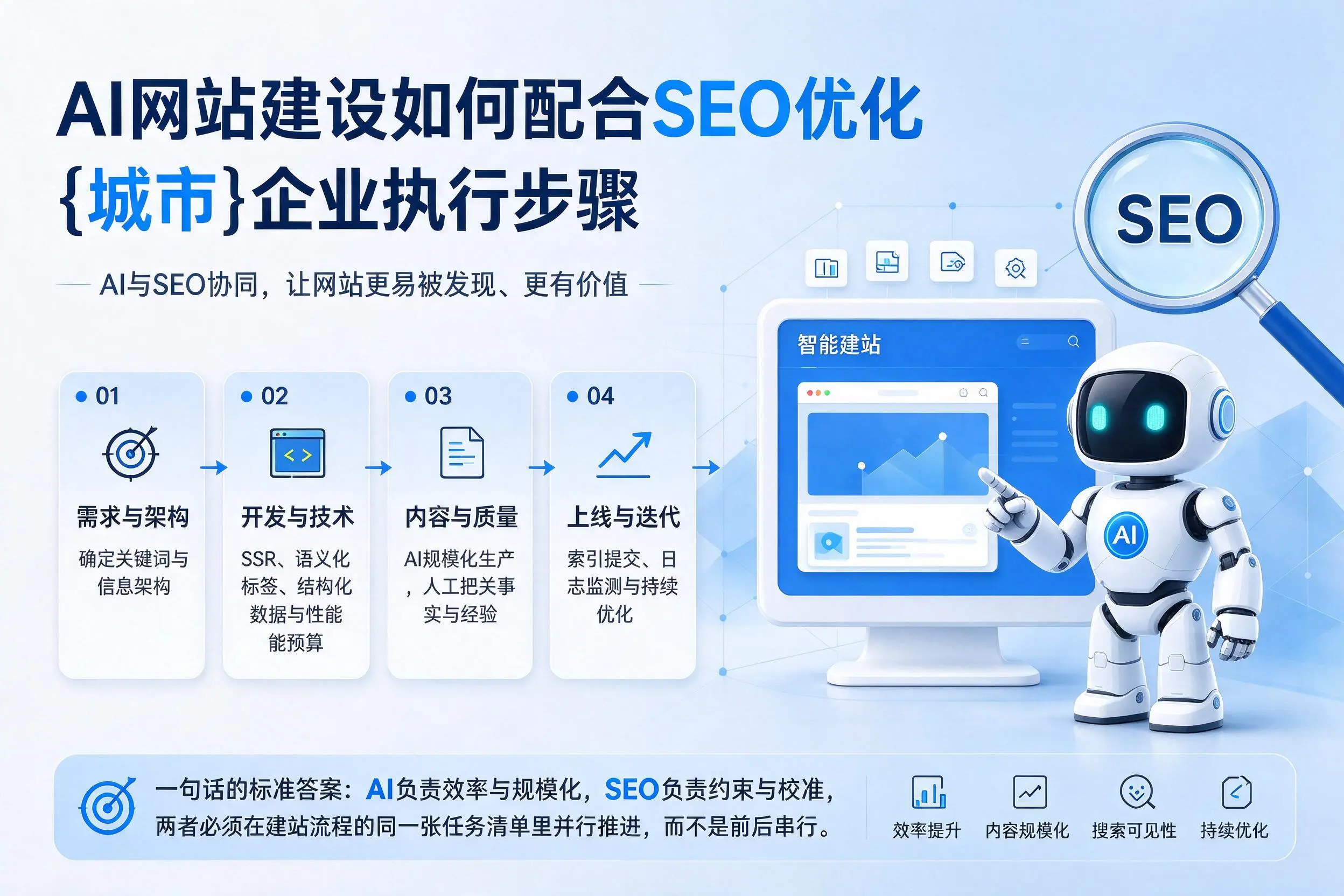 AI网站建设如何配合SEO优化，枣庄企业执行步骤