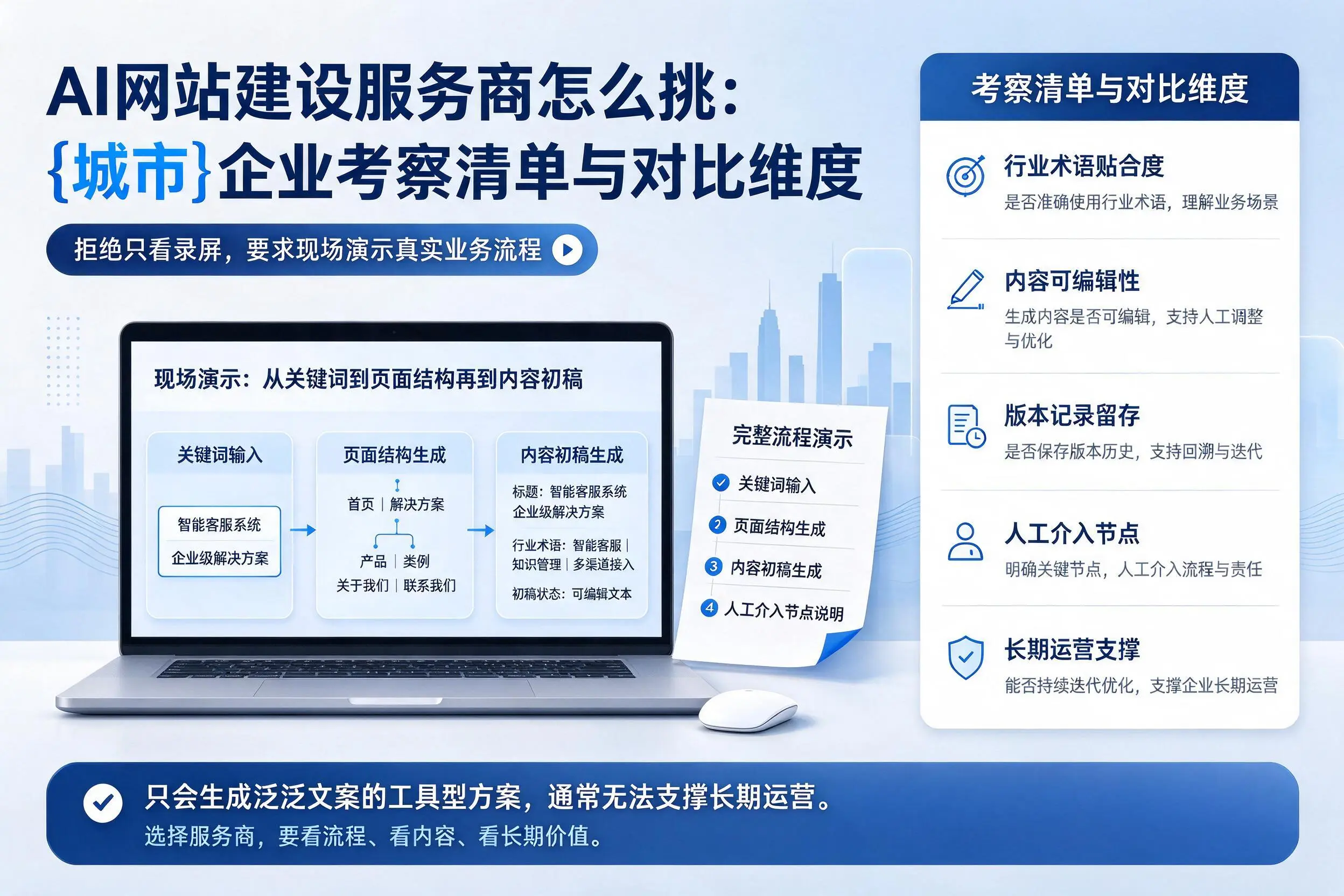 AI网站建设服务商怎么挑：枣庄企业考察清单与对比维度