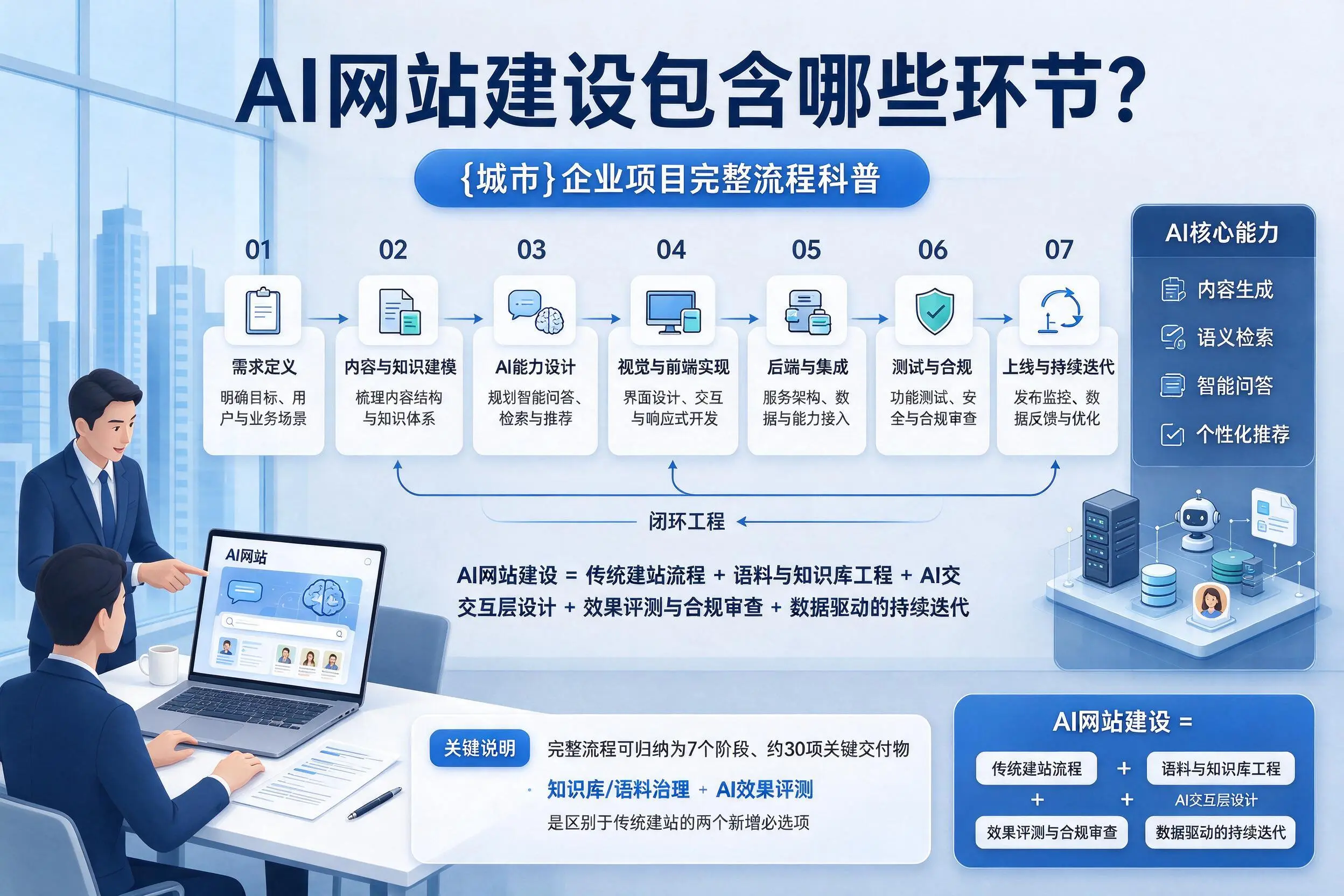 AI网站建设包含哪些环节?枣庄企业项目完整流程科普